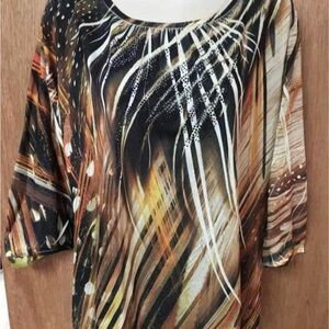 Chico's Multicolor Abstract Blouse